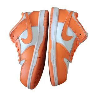 Nike Kids Dunk Low Syracuse Neon Orange Light Wild Mango, Leather Size 1Y, EU32